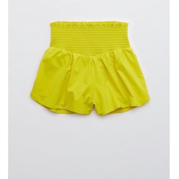 aerie Pants - Offline by Aerie Real Me Smocked Running Short Green Rush Medium